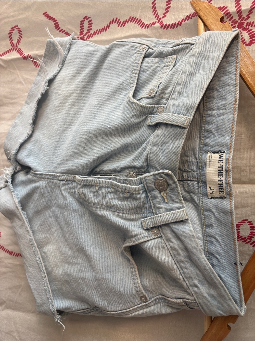 We The Free Light Blue Denim Cutoff Shorts